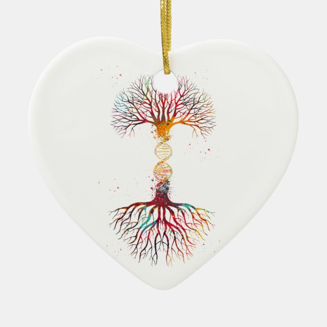 DNA Tree Ceramic Tree Decoration (Front)
