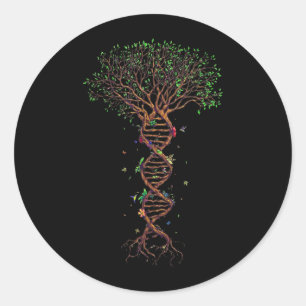 DNA Tree Genetic Funny Earth Day Plant A Tree Life Classic Round Sticker