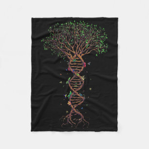 Dna Tree Genetic Funny Earth Day Plant A Tree Life Fleece Blanket