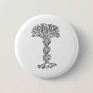 Dna Tree Life Genetics Biologist Science Earth Day 6 Cm Round Badge