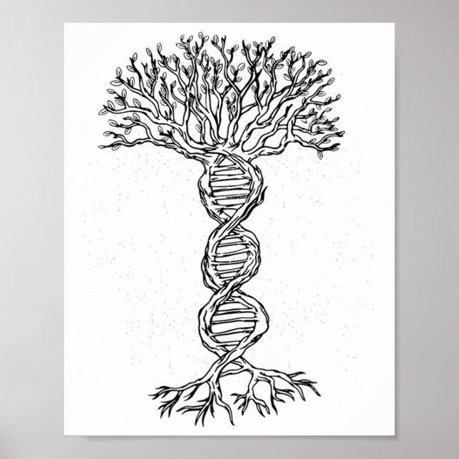 Dna Tree Life Genetics Biologist Science Earth Day Poster (Front)
