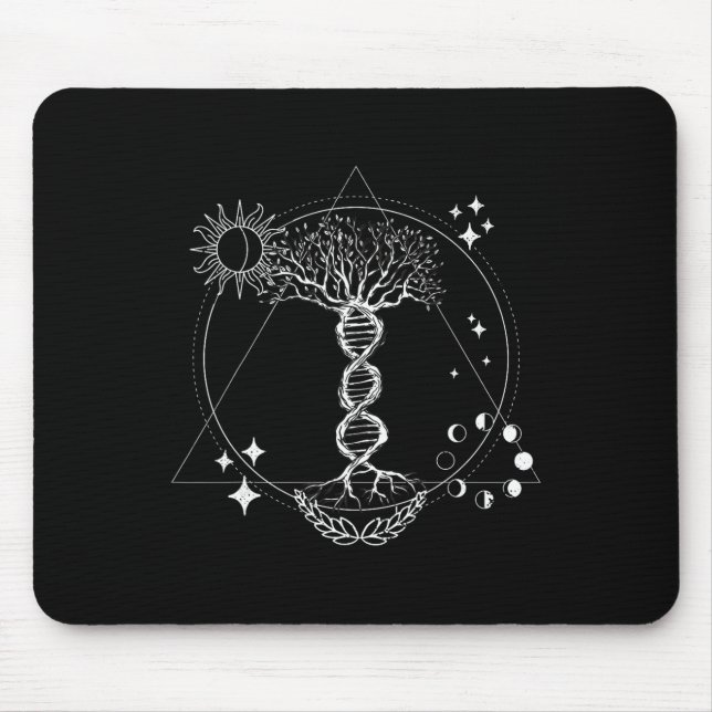 Dna Tree Life Sacred Geometry Cosmic Lance Design  Mouse Pad (Front)