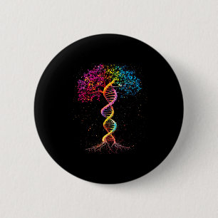 Dna tree of life genetics biology outer space 6 cm round badge