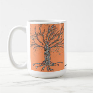 DNA TREE or Tree of Life Stylised orange mug