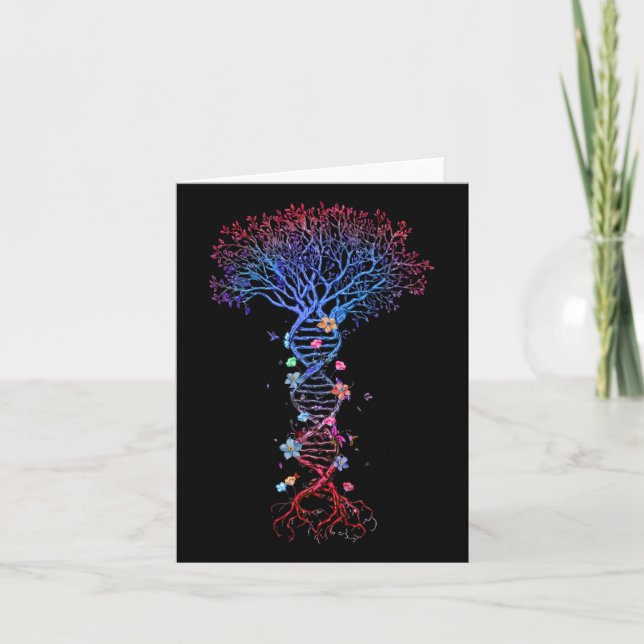 Dna Tree Root Life Genetic Funny Earth Day Awarene Card (Front)