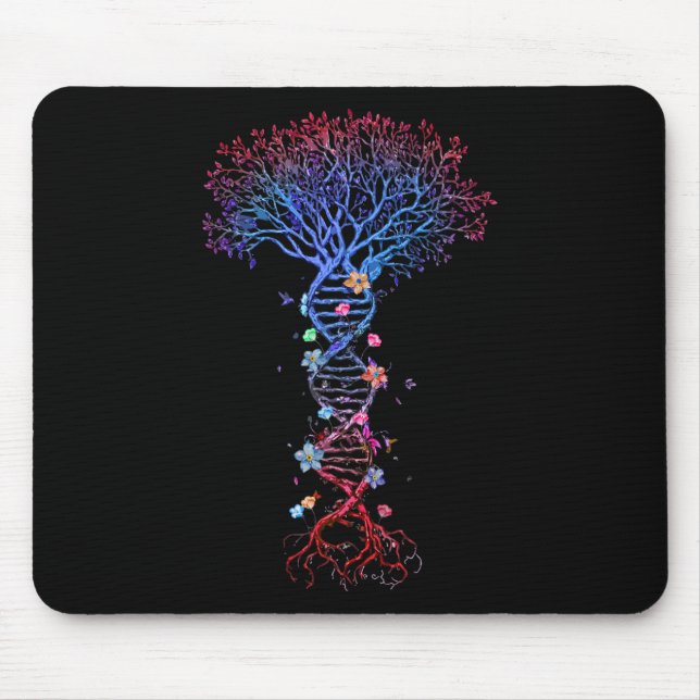 Dna Tree Root Life Genetic Funny Earth Day Awarene Mouse Pad (Front)