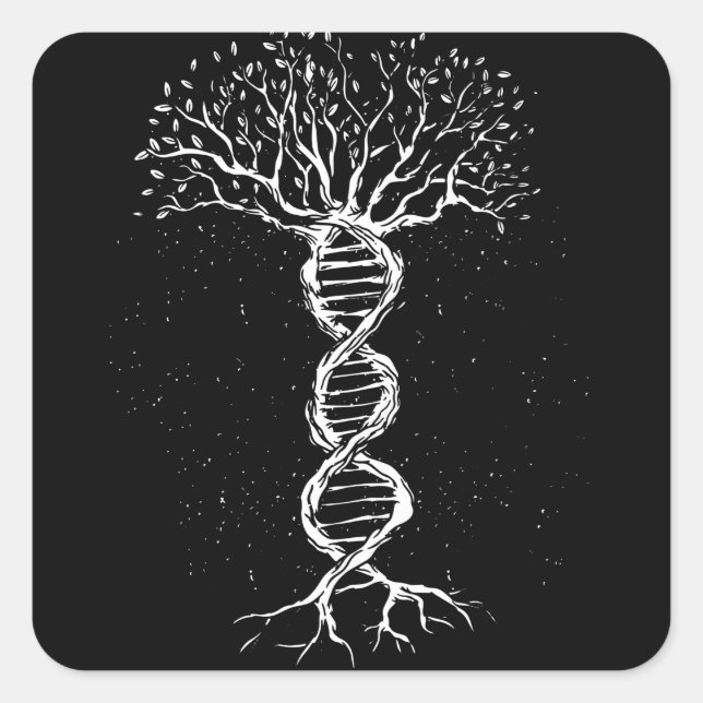 DNA Tree Square Sticker (Front)