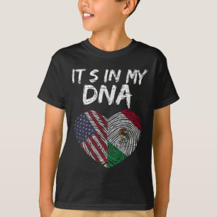 Dna Usa Flag American Mexican Flag Mexico  T-Shirt