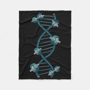 Dna Weightlifting Fitness Gym Fleece Blanket