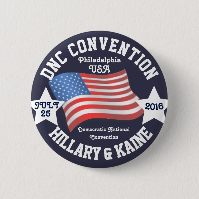 DNC Convention Memorabilia 6 Cm Round Badge (Front)