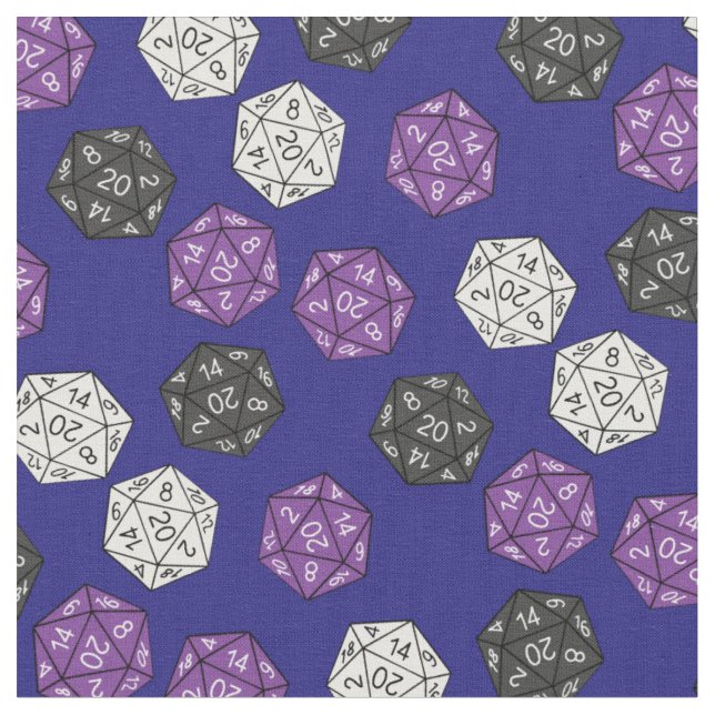 DND 20 Sided Dice Game Dungeons Dragons Fabric (Close Up)