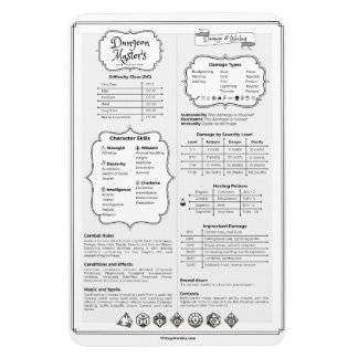 Dnd 5e Dungeon Master Quick Reference Guide Magnet
