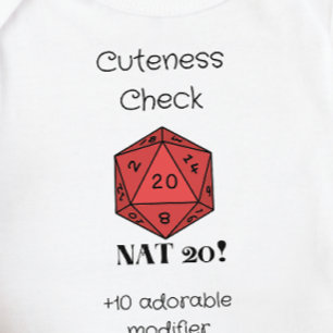 DnD Baby - Cuteness Check Nat 20 Bodysuit