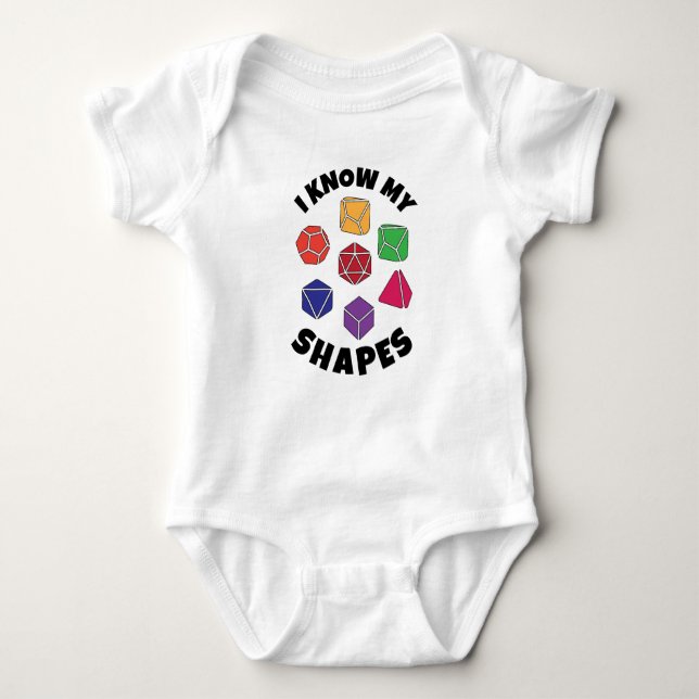 DnD Baby I Know My Shapes Bodysuit (Front)