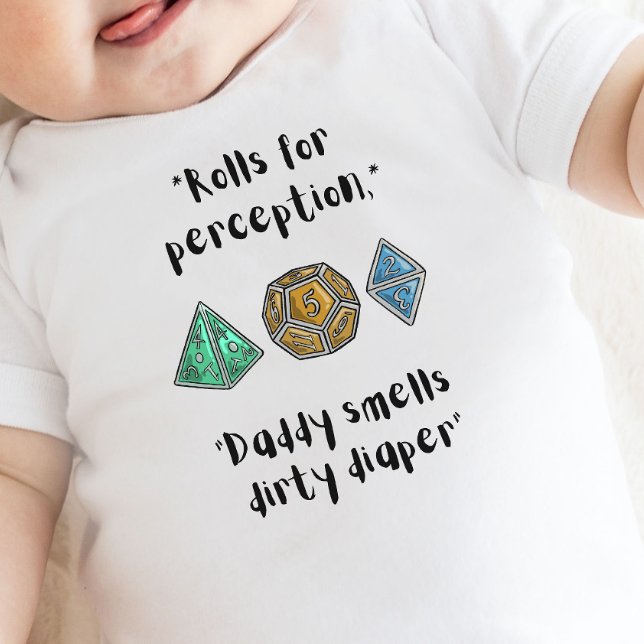 DnD Baby- Roll for Perception dirty diaper  Baby Bodysuit (Creator Uploaded)