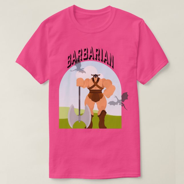 DND Barbarian Class T-Shirt (Design Front)