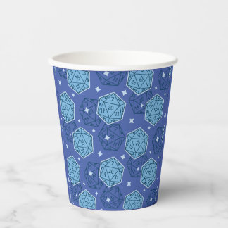 DnD Birthday Party Dungeons & Dragons D20 Blue Paper Cups