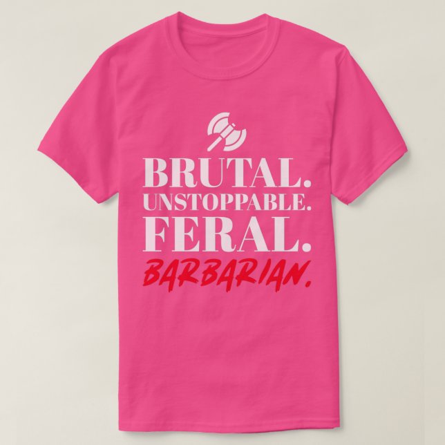 DnD Class Barbarian Light T-Shirt (Design Front)