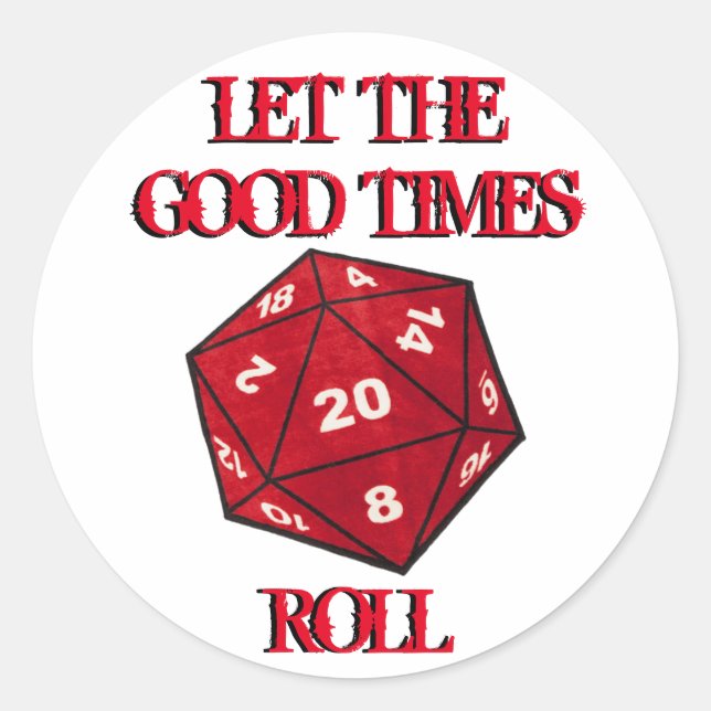 DnD Dice Classic Round Sticker (Front)