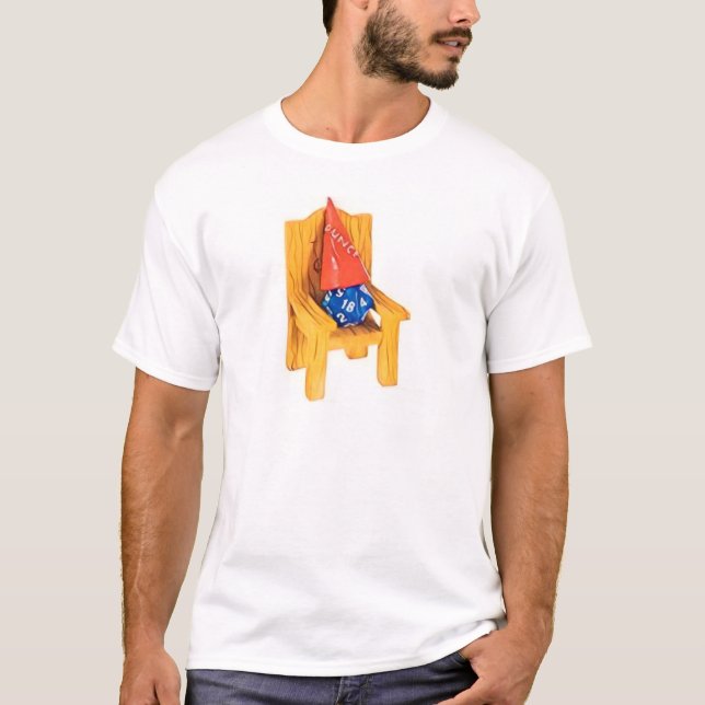 DnD Dice Jail Chair / Dunce Cap / Time-out For d20 T-Shirt (Front)