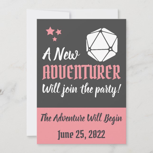 DnD Pink Pregnancy Announcement (Front)