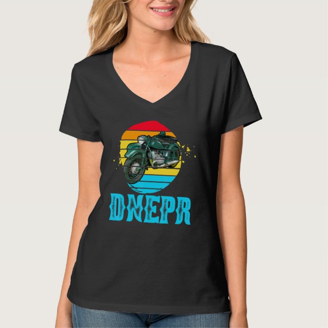 Dnepr 650 Cc - Soviet Motorcycle With Sidecar T-Shirt (Front)