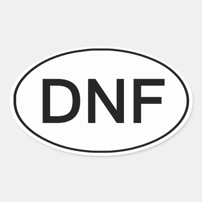 DNF - Did Not Finish Funny Running Sticker (Front)