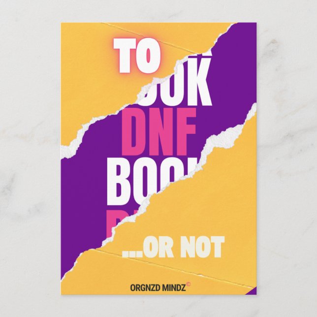 DNF Tracker for  Book Readers Holiday Card (Front)