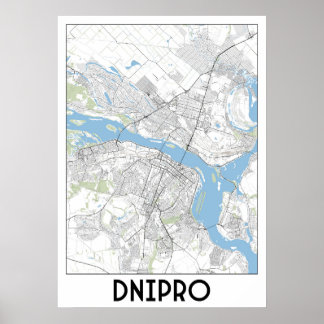 Dnipro Ukraine map Poster