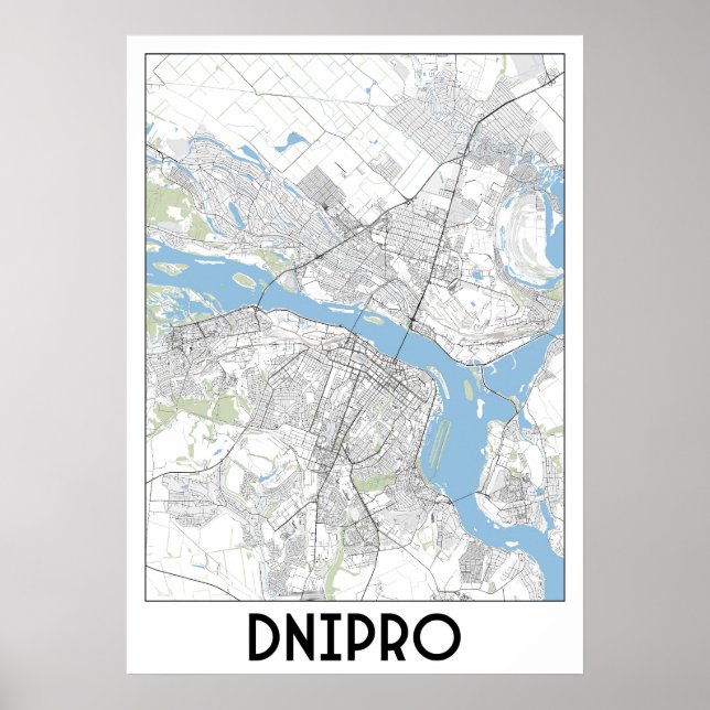 Dnipro Ukraine map Poster (Front)