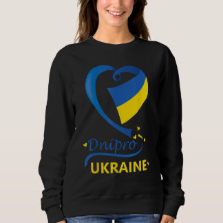 Dnipro Ukraine National Flag Heart Emblem Crest Sweatshirt