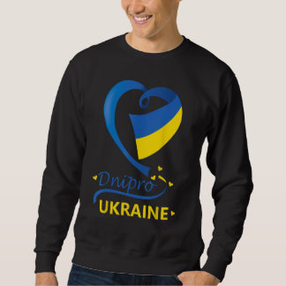 Dnipro Ukraine National Flag Heart Emblem Crest Sweatshirt