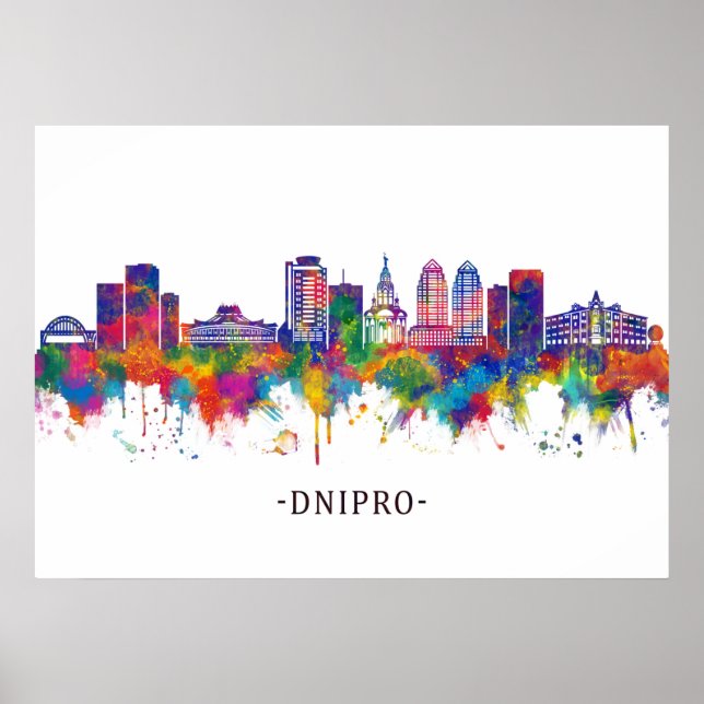 Dnipro Ukraine Skyline Poster (Front)
