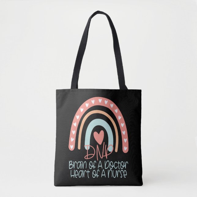 DNP Doctor of Nursing Practice Boho Rainbow  Tote Bag (Front)