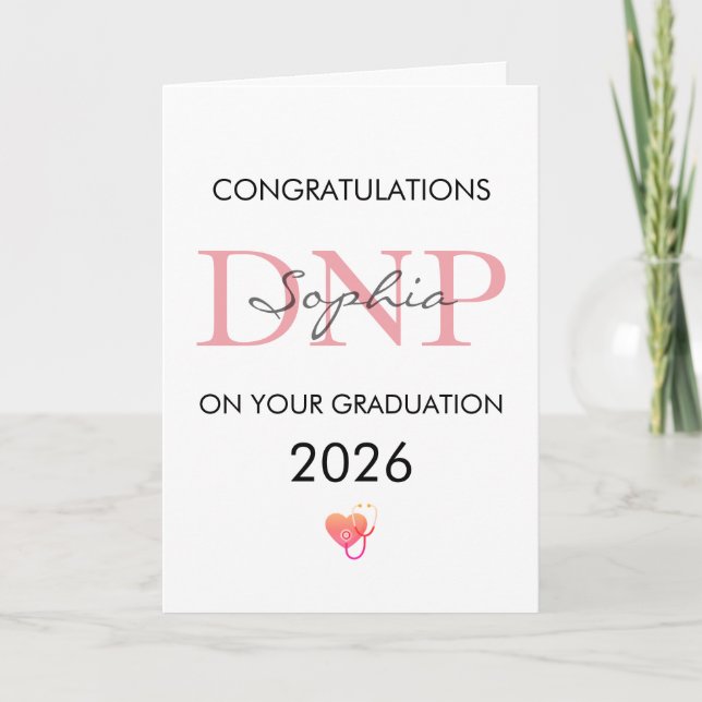 DNP Graduation Personalised Name Class of 2026 Card (Front)