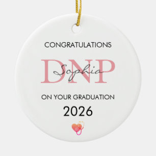 DNP Graduation Personalised Name Class of 2026 Ceramic Tree Decoration