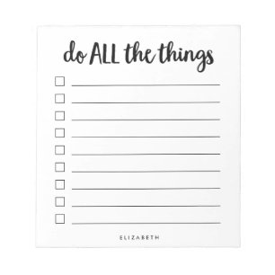 Do All the Things   Lined Personalised To Do List Notepad