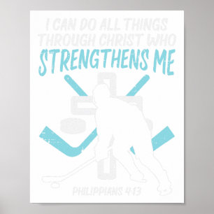 Do All Things Ice Hockey Christian Player Goalie M Poster