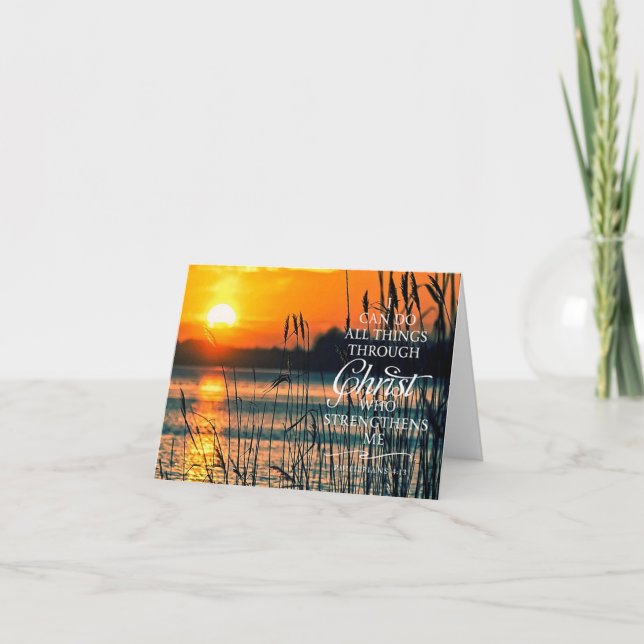 Do all things sunset and reeds card (Front)