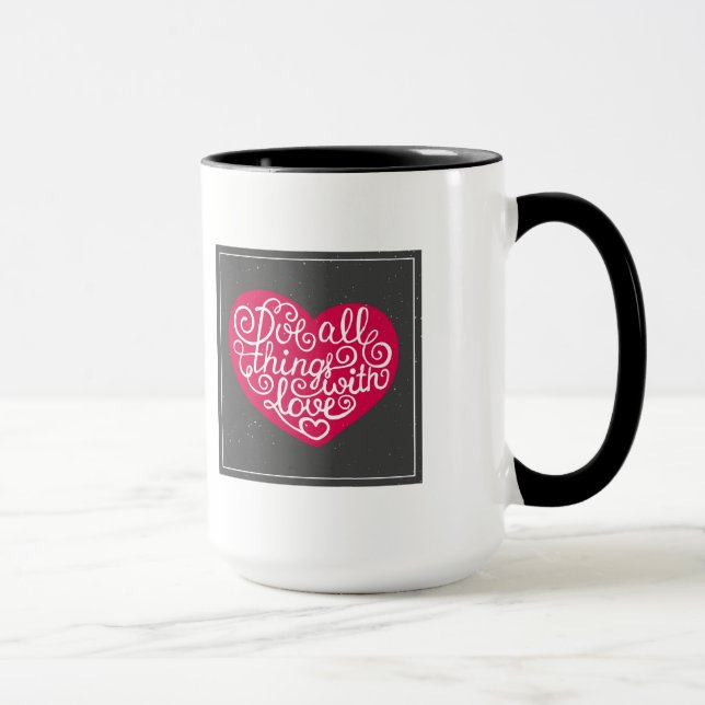 Do All Things With Love Red Mug (Right)