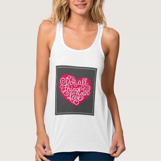 Do All Things With Love Red Singlet (Front)