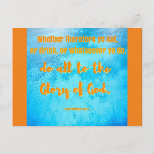 Do All to the Glory of God - Scripture Art  Holiday Postcard (Front)