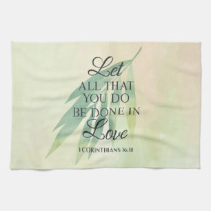 Do All With Love Bible Verse Tea Towel