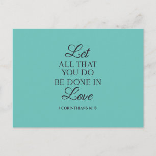Do All with Love Quote Postcard
