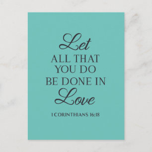 Do All with Love Quote Postcard