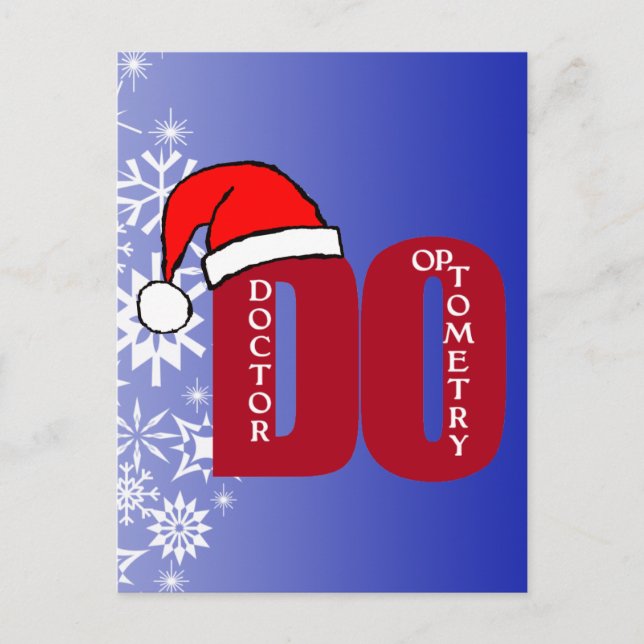 DO CHRISTMAS SANTA DOCTOR OF OPTOMETRY HOLIDAY POSTCARD (Front)