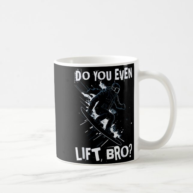 Do even lift bro - funny retro snowboard skiing sk coffee mug (Right)