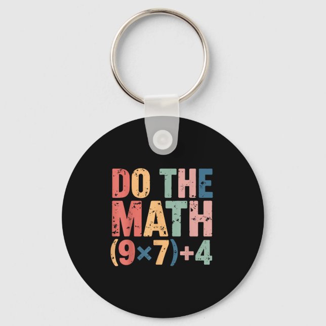 Do Funny Math 67 Meme Six Seven Key Ring (Front)