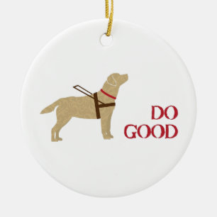 Do Good - Yellow Lab - Seeing Eye Dog Ceramic Tree Decoration