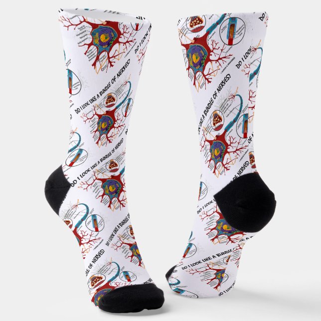 Do I Look Like A Bundle Of Nerves? Neuron Synapse Socks (Angled)